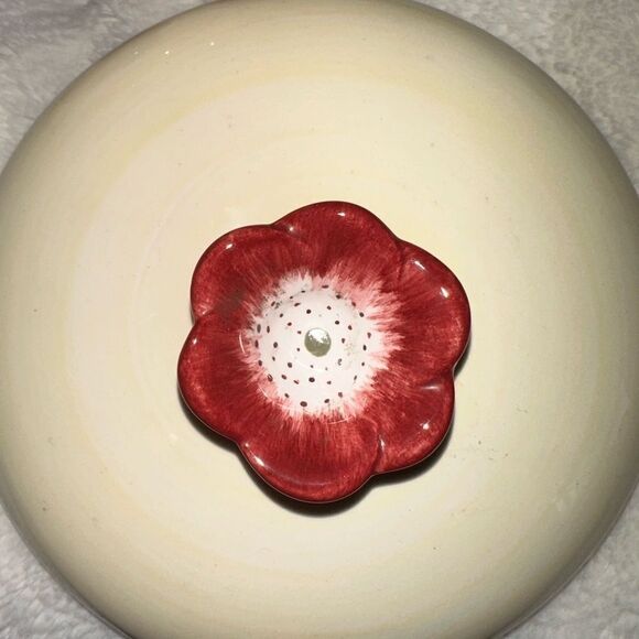 Macys The Cellar Laurie Gates vtg pansey and butterfly cookie jar - Picture 3 of 7